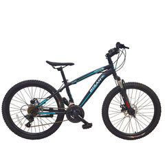 Jaunimo dviratis Bisan 24" MTS4600 MD (PR10010447), juodas/žalias kaina ir informacija | Dviračiai | pigu.lt