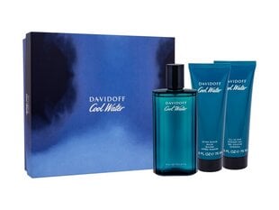 Kosmetikos rinkinys Davidoff Cool Water EDT vyrams: tualetinis vanduo 125 ml + dušo želė 75 ml + balzamas po skutimosi 75 ml цена и информация | Мужские духи | pigu.lt