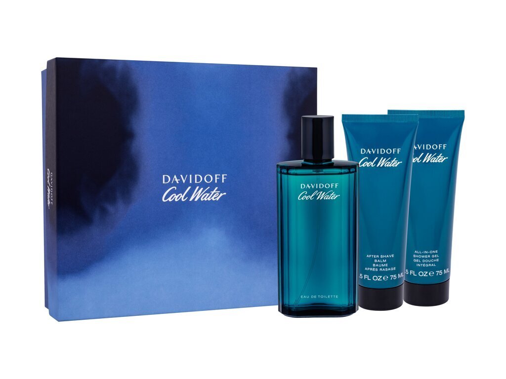 Kosmetikos rinkinys Davidoff Cool Water EDT vyrams: tualetinis vanduo 125 ml + dušo želė 75 ml + balzamas po skutimosi 75 ml цена и информация | Kvepalai vyrams | pigu.lt