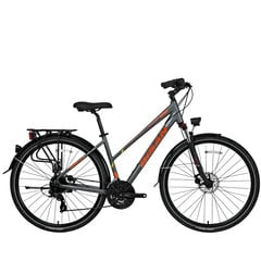 Turistinis dviratis Bisan 28" TRX8300 City Lady (PR10010432) 18, pilkas/oranžinis kaina ir informacija | Dviračiai | pigu.lt