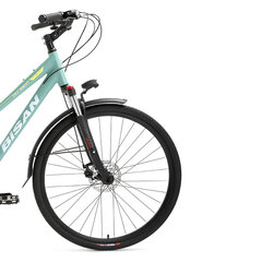 Turistinis dviratis Bisan 28" TRX8300 City Lady (PR10010473) 18, šviesiai žalia/geltonas kaina ir informacija | Dviračiai | pigu.lt