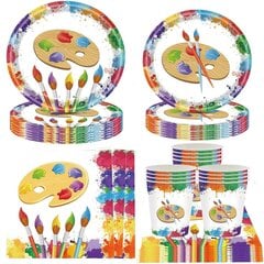Набор на день рождения, 24 персоны - тема художника цена и информация | Праздничные декорации | pigu.lt