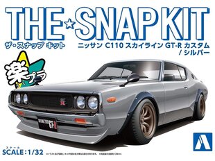 Surenkama mašina Aoshima The Snap Kit Nissan C110 Skyline GT-R Custom Silver kaina ir informacija | Konstruktoriai ir kaladėlės | pigu.lt