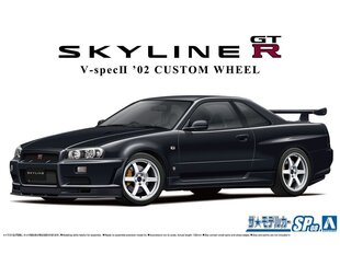 Surenkama mašina Aoshima Nissan Skyline R34 GT-R V-Spec II '02 Custom Wheel kaina ir informacija | Konstruktoriai ir kaladėlės | pigu.lt