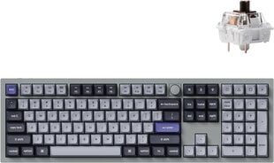Keychron Q6 Pro 100% Silver Grey mechaninė klaviatūra (ANSI, RGB, Hot-Swap, Brown Switch) kaina ir informacija | Klaviatūros | pigu.lt