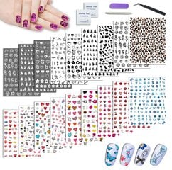 Наклейки для ногтей Basifa, 18 листов цена и информация | Средства для маникюра и педикюра | pigu.lt