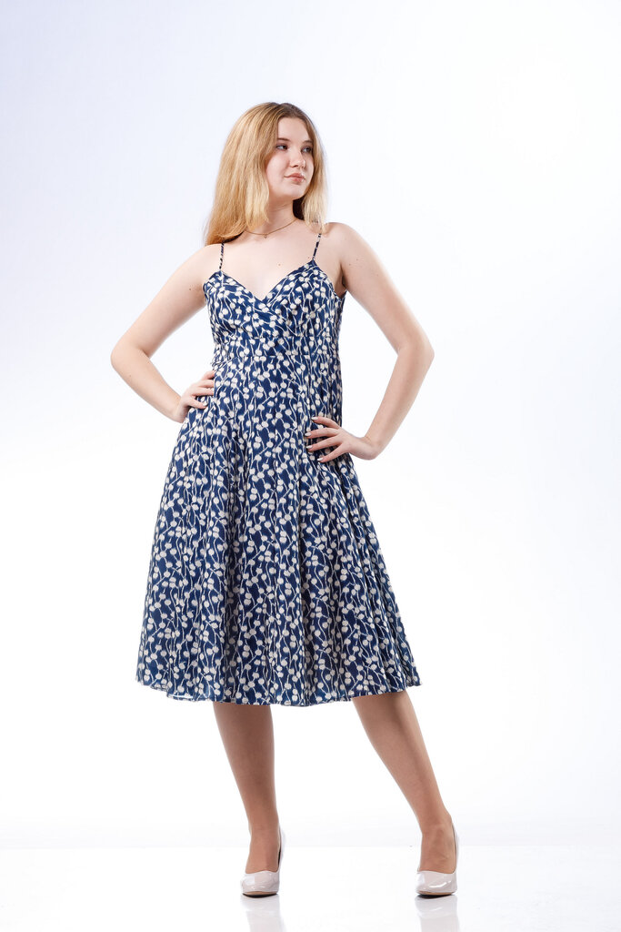 Suknelė moterims Aimyoustyl 1311A1, mėlyna/balta цена и информация | Suknelės | pigu.lt