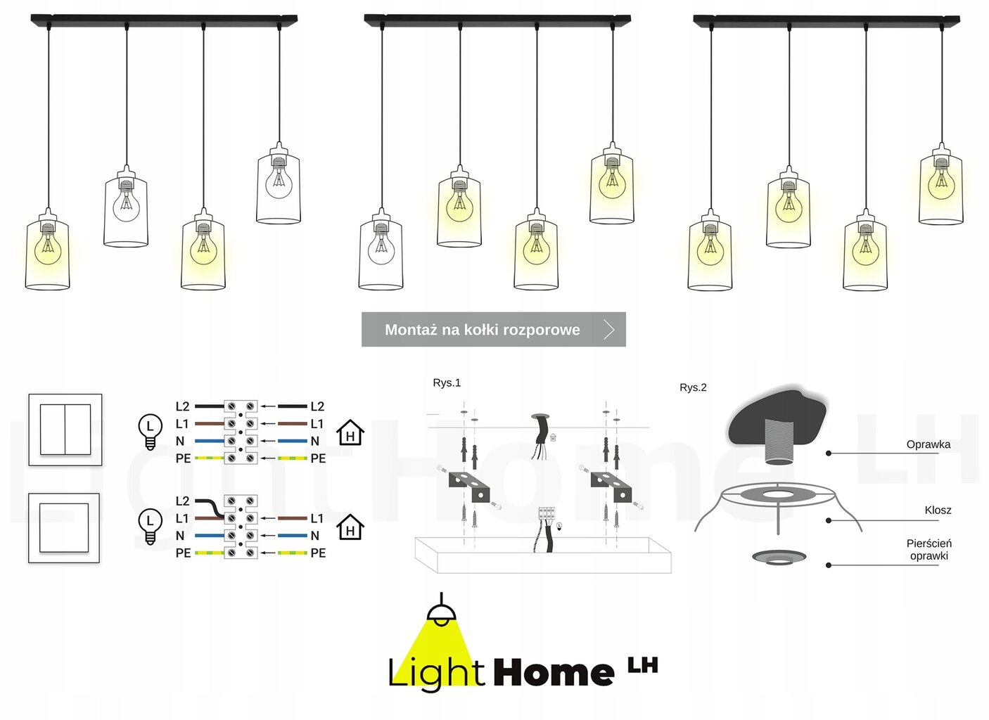 LightHome pakabukas Timber kaina ir informacija | Pakabinami šviestuvai | pigu.lt