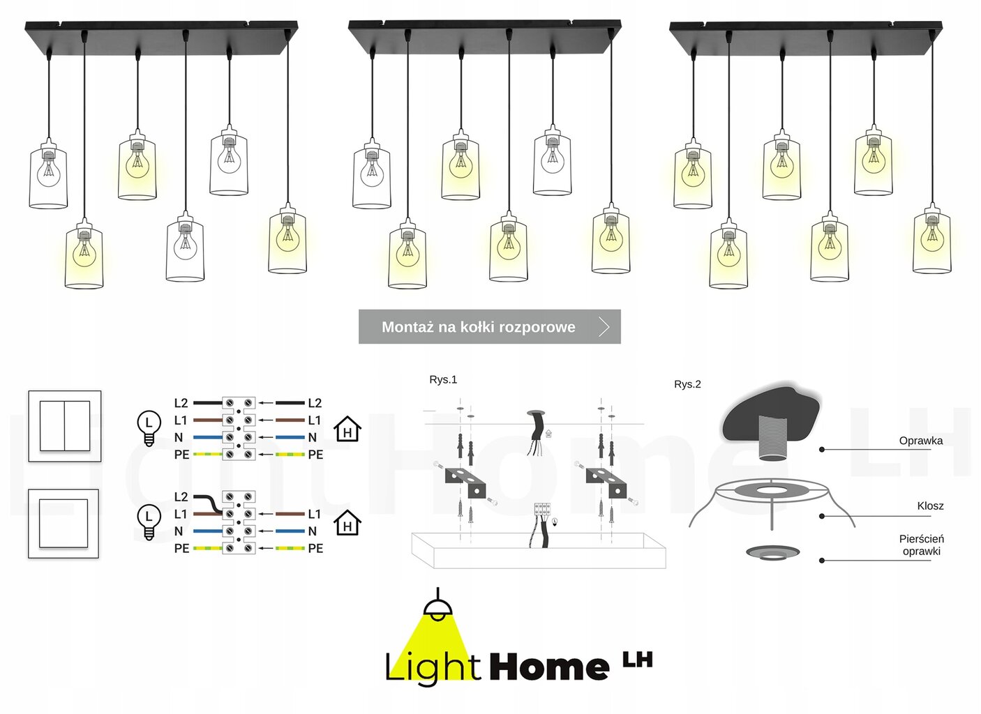 LightHome pakabukas Timber kaina ir informacija | Pakabinami šviestuvai | pigu.lt