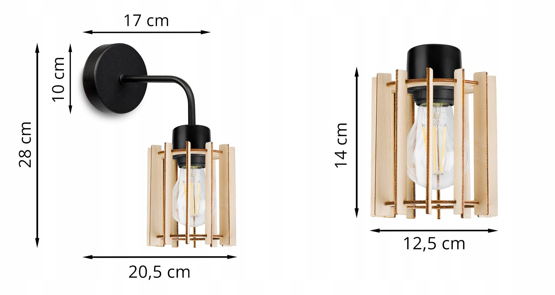 LightHome sieninis šviestuvas Timber kaina ir informacija | Sieniniai šviestuvai | pigu.lt