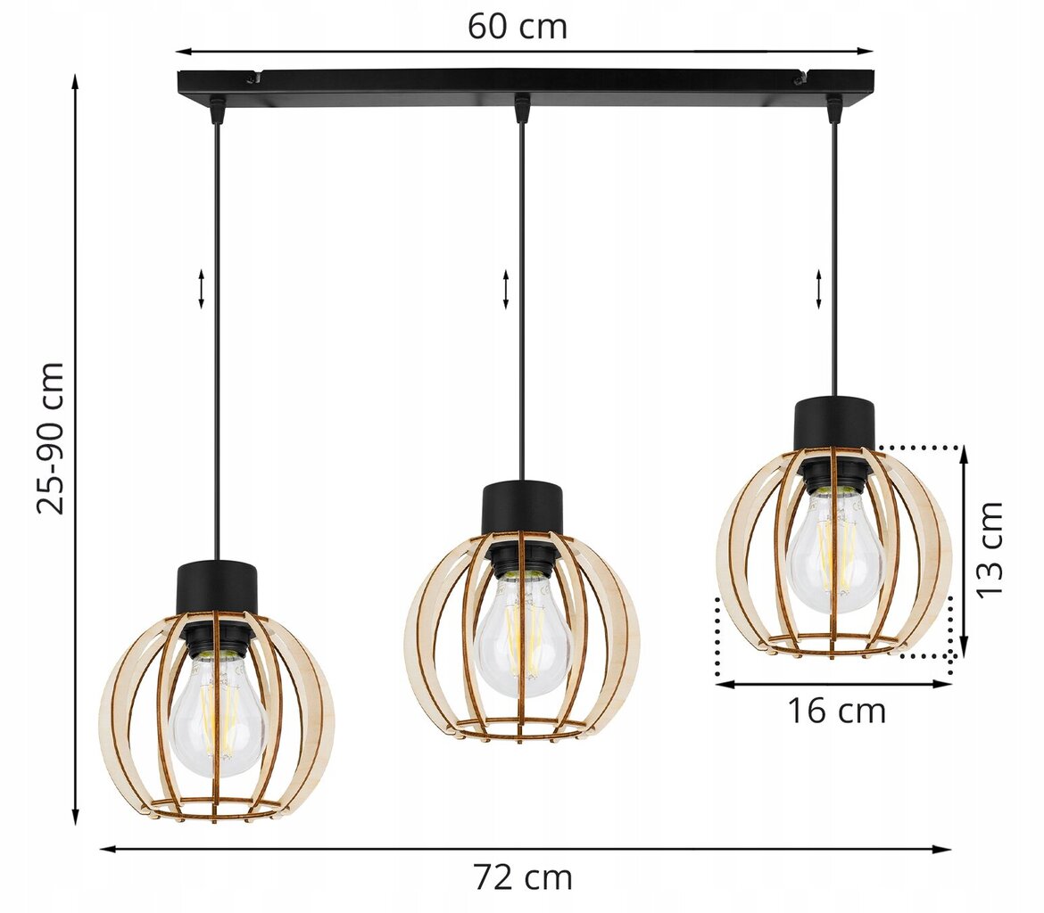 LightHome pakabukas Timber kaina ir informacija | Pakabinami šviestuvai | pigu.lt