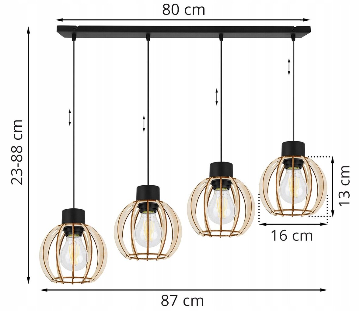 LightHome pakabukas Timber kaina ir informacija | Pakabinami šviestuvai | pigu.lt