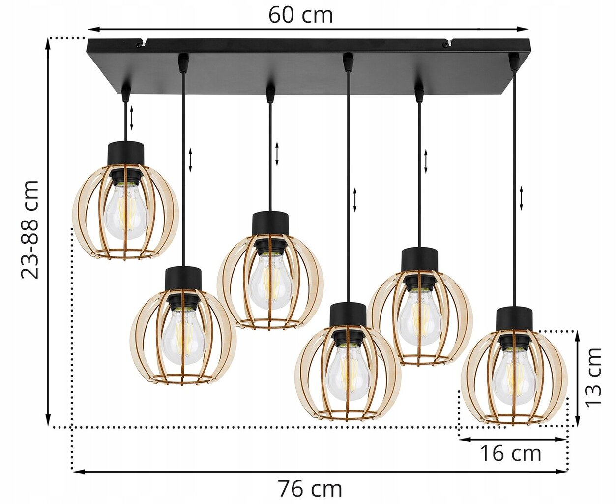 LightHome pakabukas Timber kaina ir informacija | Pakabinami šviestuvai | pigu.lt