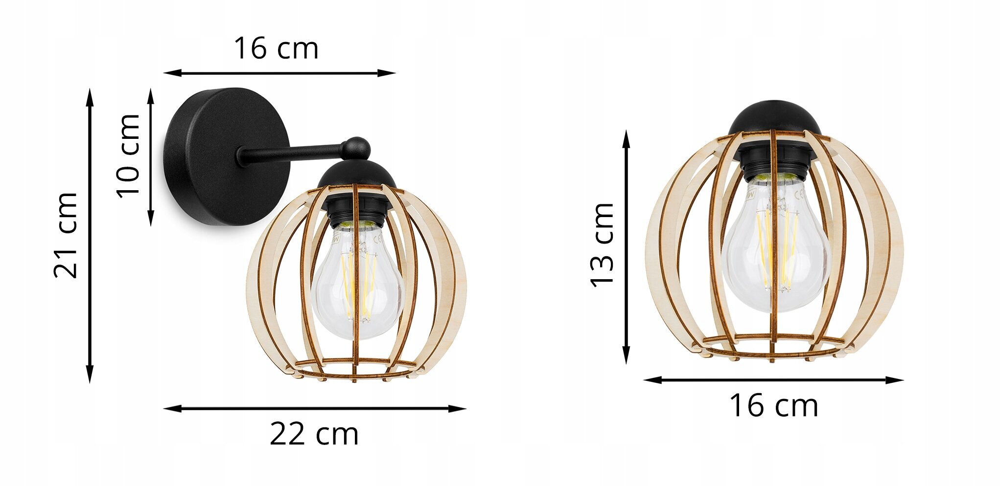 LightHome sieninis šviestuvas Timber kaina ir informacija | Sieniniai šviestuvai | pigu.lt