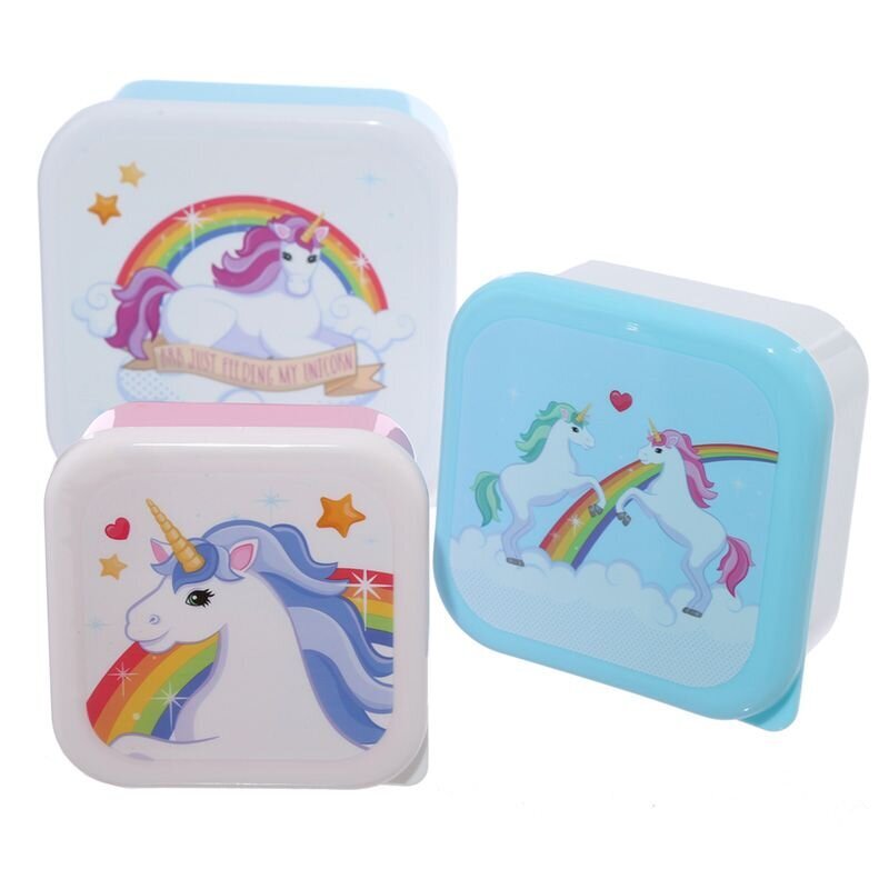 Enchanted Rainbows Unicorn pietų dėžučių rinkinys, S/M/L, 3 vnt. цена и информация | Maisto saugojimo  indai | pigu.lt