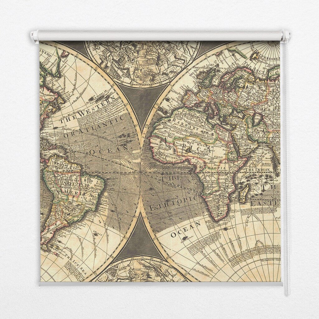 Roletas Pasaulio žemėlapis, 70x140 cm kaina ir informacija | Roletai | pigu.lt