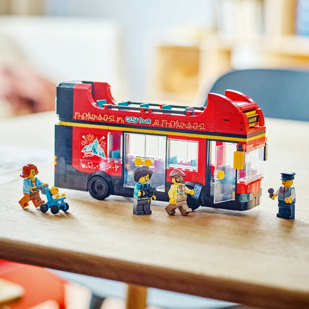 60407 LEGO® City Raudonas dviaukštis apžvalgos autobusas kaina ir informacija | Konstruktoriai ir kaladėlės | pigu.lt