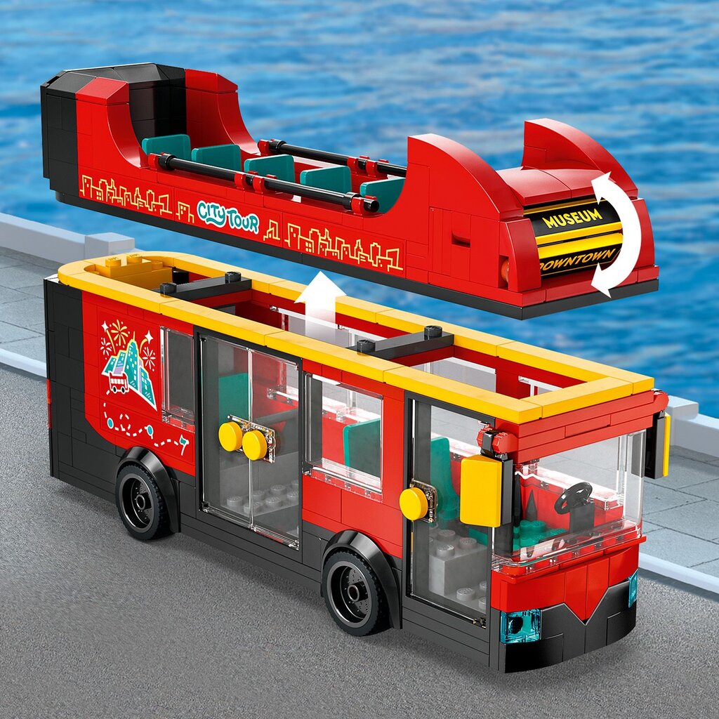 60407 LEGO® City Raudonas dviaukštis apžvalgos autobusas kaina ir informacija | Konstruktoriai ir kaladėlės | pigu.lt