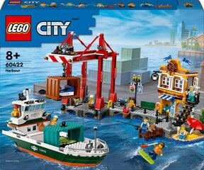 Uosto rinkinys su krovininiu laivu, Lego City, spalvotas цена и информация | Конструкторы и кубики | pigu.lt