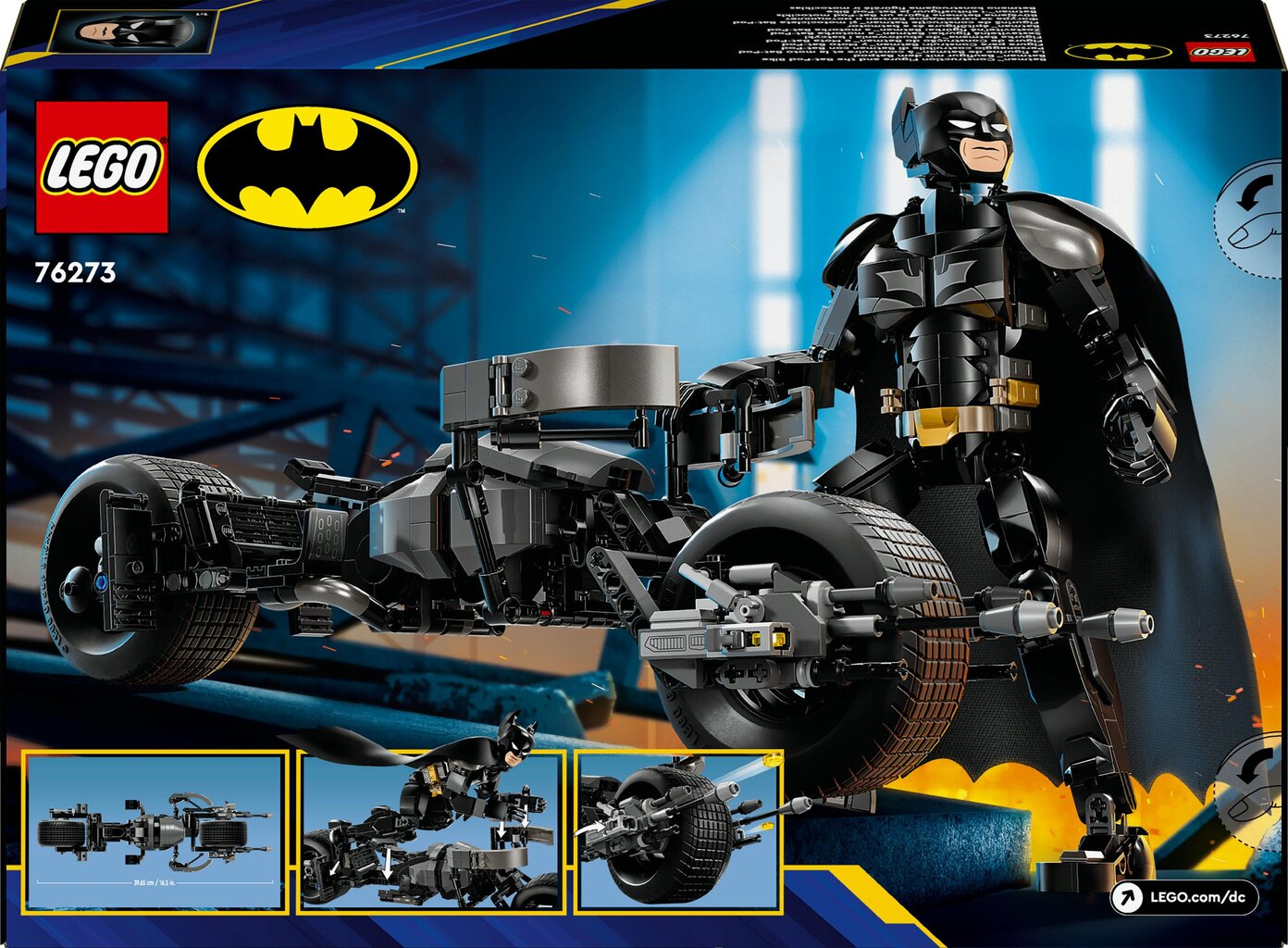 76273 LEGO® DC Batman™ Betmeno konstruojama figūrėlė ir motociklas kaina ir informacija | Konstruktoriai ir kaladėlės | pigu.lt