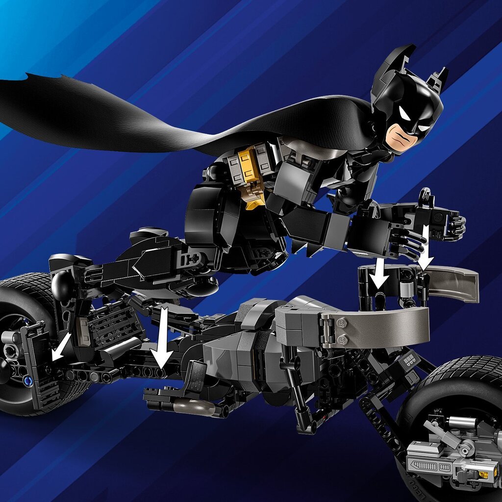 76273 LEGO® DC Batman™ Betmeno konstruojama figūrėlė ir motociklas kaina ir informacija | Konstruktoriai ir kaladėlės | pigu.lt