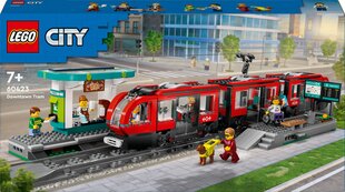 60423 LEGO® City Центральный городской трамвай и станция, 811 д. цена и информация | Конструкторы и кубики | pigu.lt