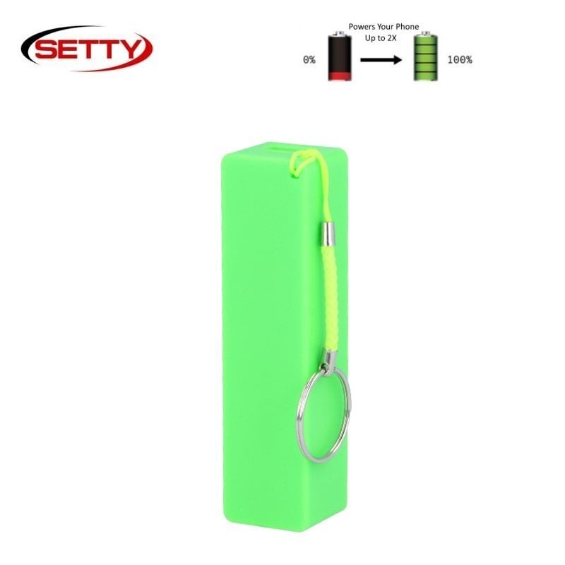 Atsarginis maitinimo šaltinis Setty Mini Cube Power Bank 2000mAh, Žalias kaina ir informacija | Atsarginiai maitinimo šaltiniai (power bank) | pigu.lt