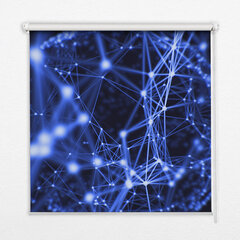 Roletas Mėlyni taškai, sujungti linijomis, 90x140 cm kaina ir informacija | Roletai | pigu.lt