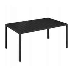 Lauko stalas Valencia, 150×90 cm, juodas цена и информация | Садовые столы, столики | pigu.lt