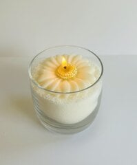 Perlų (miltelių) vaško žvakė su gėlių dagtimi kaina ir informacija | Žvakės, Žvakidės | pigu.lt
