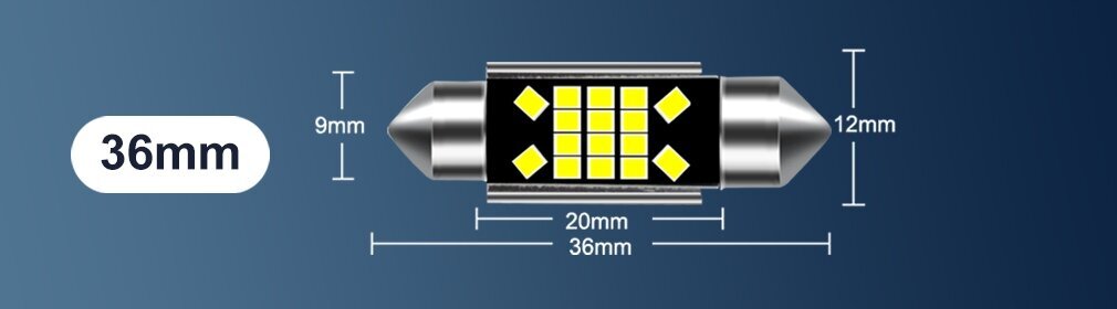 Automobilių lemputės Xstorm, 36 mm kaina ir informacija | Automobilių lemputės | pigu.lt