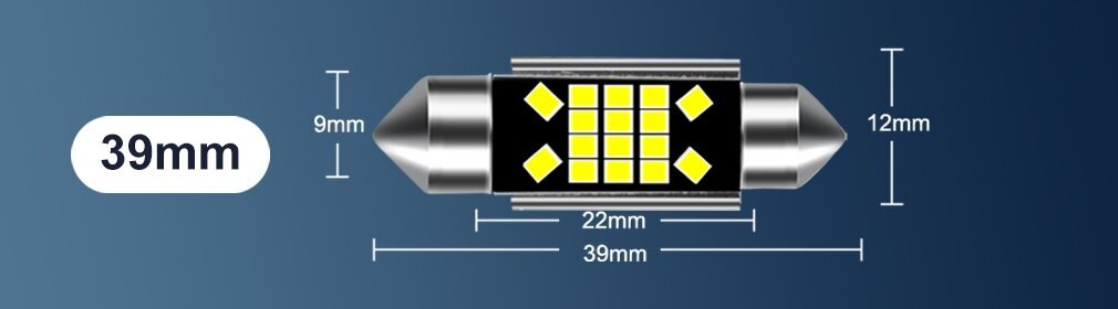 Automobilių lemputės Xstorm, 39 mm kaina ir informacija | Automobilių lemputės | pigu.lt