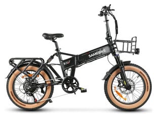 Kalnų dviratis Samebike XWLX09-II Fat Tire 20", juodas kaina ir informacija | Elektriniai dviračiai | pigu.lt