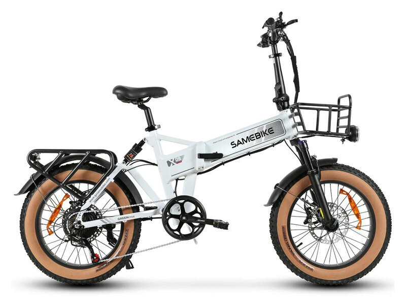 Kalnų dviratis Samebike XWLX09-II Fat Tire 20", baltas kaina ir informacija | Elektriniai dviračiai | pigu.lt