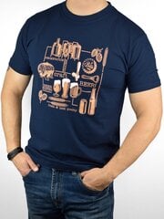 Мужская футболка Noviti "Beer" (синяя) цена и информация | Футболка мужская | pigu.lt