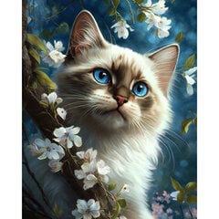 Deimantinė mozaika su rėmeliu TM Varvikas Cat's harmony LG338e, 40x50 cm kaina ir informacija | Deimantinės mozaikos | pigu.lt