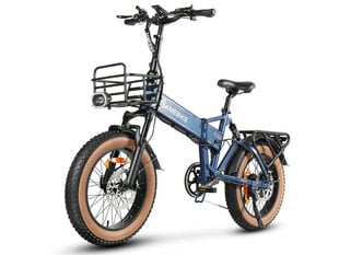 Kalnų dviratis Samebike XWLX09-II Fat Tire 20". mėlynas цена и информация | Электровелосипеды | pigu.lt