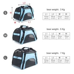 Transportavimo krepšys, 47x35x28x25 cm, juodas цена и информация | Переноски, сумки | pigu.lt