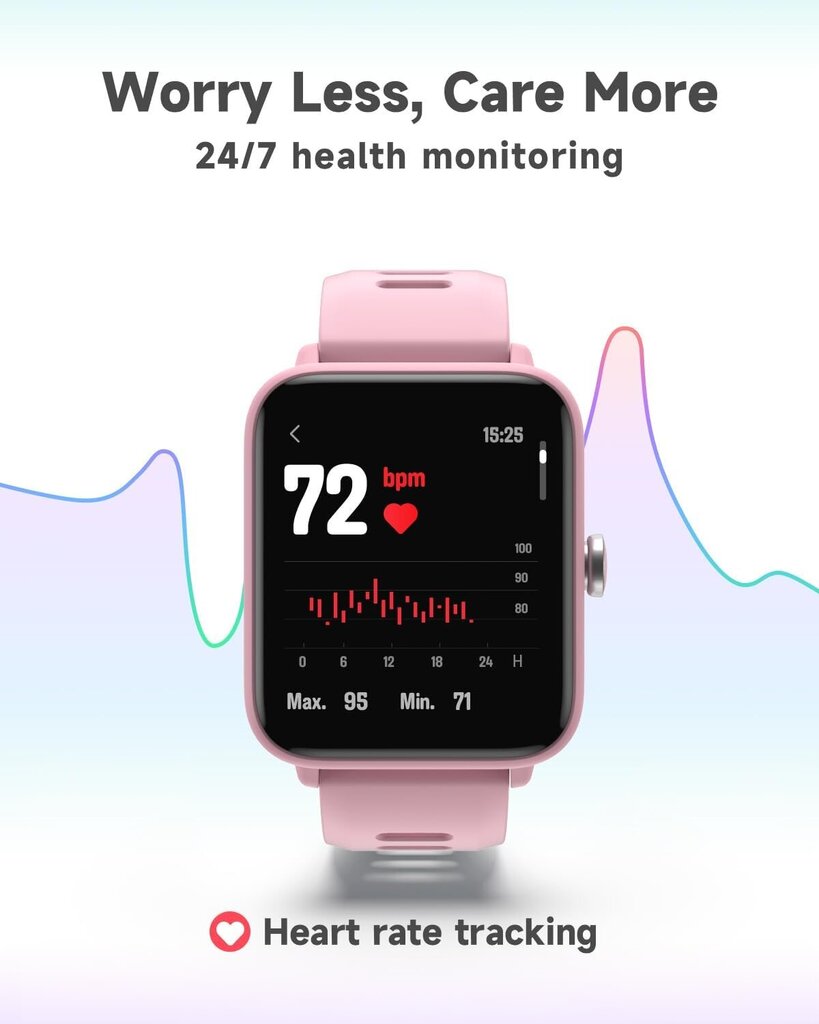 Biggerfive Fitness Pink kaina ir informacija | Išmanieji laikrodžiai (smartwatch) | pigu.lt