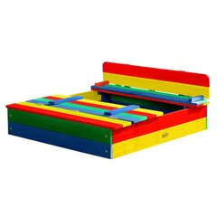 Medinė smėlio dėžė su suoliukais Axi, įvairių spalvų, 100x100x20 cm kaina ir informacija | Smėlio dėžės, smėlis | pigu.lt