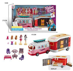 Lėlių autobusas - kemperis su atidaroma priekaba ir figūrėlėmis kaina ir informacija | Žaislai mergaitėms | pigu.lt