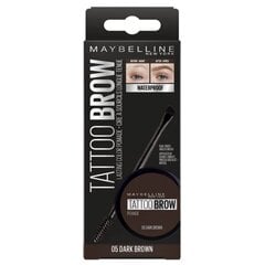 Maybelline Tattoo Brow 05 Темно-коричневый гель для бровей 2 в 1 цена и информация | Карандаши, краска для бровей | pigu.lt