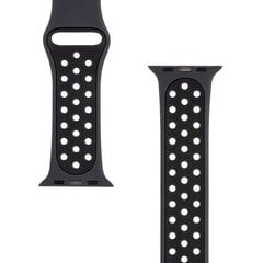 Tactical 839 Double Silicone Band for Apple Watch 1|2|3|4|5|6|7|8|9|SE 38|40|41mm Black цена и информация | Аксессуары для смарт-часов и браслетов | pigu.lt