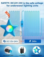 DANSIOYE ‎LF-7218 LED светильник для бассейна RGB, 12 В, 8м, синий цена и информация | Уличные светильники | pigu.lt