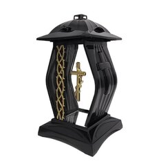 Kapinių žvakidė Erškėčiai, juoda su auksu, 31 cm kaina ir informacija | Kapų žvakės | pigu.lt