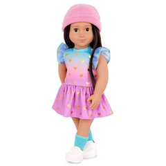 OUR GENERATION Комплект одежды Розовое платье с сердечками цена и информация | Игрушки для девочек | pigu.lt