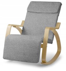 Кресло-качалка, светло-серый цена и информация | Кресла в гостиную | pigu.lt