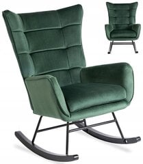 Supamas fotelis Lounge Velvet, žalias kaina ir informacija | Svetainės foteliai | pigu.lt