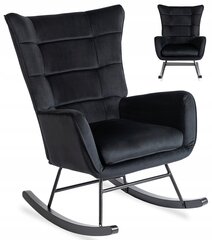 Кресло-качалка Lounge Velvet, черный цена и информация | Кресла в гостиную | pigu.lt