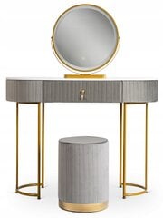 Туалетный столик со светодиодным зеркалом Glamour, серый цена и информация | Туалетные столики | pigu.lt